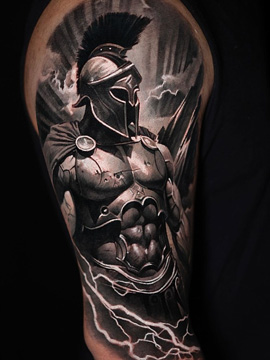 Best Spartan Warrior Tattoo | Straight Lines Tattoo