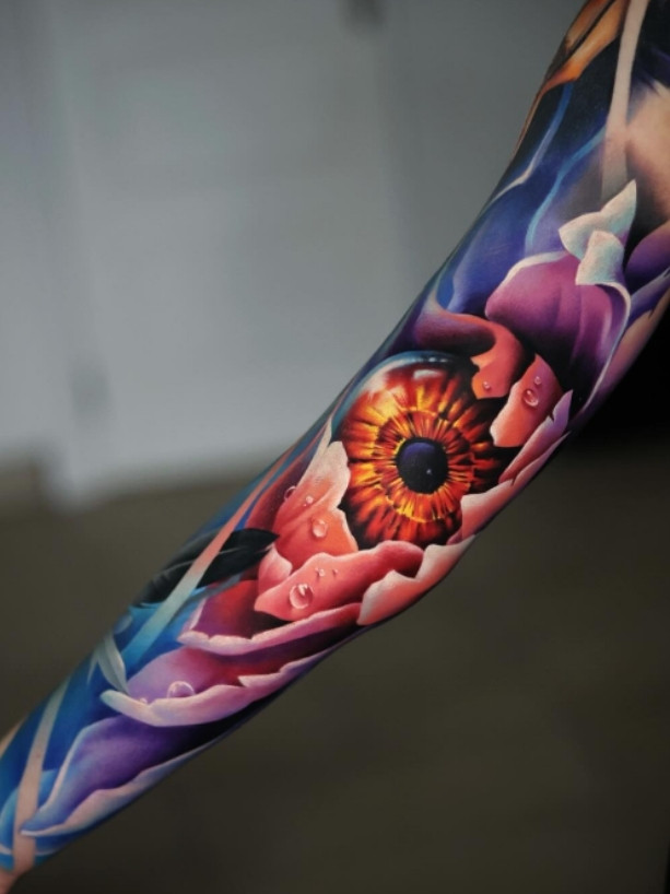 Floral Arm Sleeve Tattoo Manchester