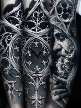 Jesus & Symbolism Tattoo | Straight Lines Tattoo