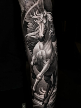 Religious Figure Tattoo Bournemouth | Straight Lines Tattoo